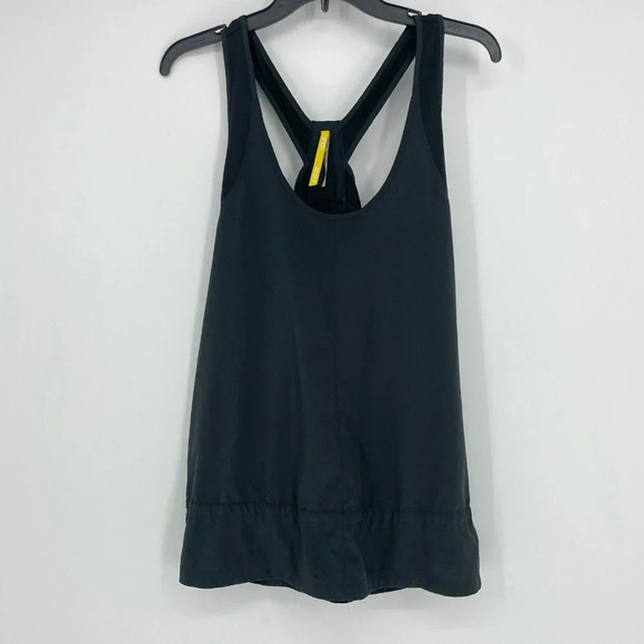 Lole Tank Top Women's Sz M Black Scoop Neck Drawstring Waist Racerback Pullover - Picture 1 of 12